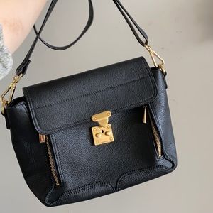 Danier genuine black leather crossbody bag